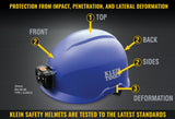 Klein Tools Safety Helmet Hard Hat Blue with Rechargeable Headlamp