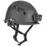 BRAND NEW KLEIN TOOLS CARBON VENTED PREMIUM SAFETY HELMET WITH HEADLAMP HARDHAT