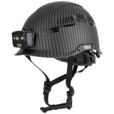 BRAND NEW KLEIN TOOLS CARBON VENTED PREMIUM SAFETY HELMET WITH HEADLAMP HARDHAT