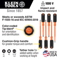 Brand New Klein Tools Screwdriver Set, 1000V Insulated, 6-Piece