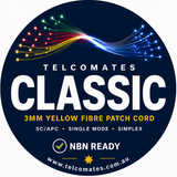 Telcomates Classic 3mm Yellow Fibre Optic Patch Cable