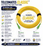 Telcomates Classic 3mm Yellow Fibre Optic Patch Cable