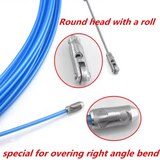 Steel Spring Wire Puller with Pulley Head - Conduit Rodder / Fish Tape (Blue)