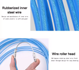 Steel Spring Wire Puller with Pulley Head - Conduit Rodder / Fish Tape (Blue)
