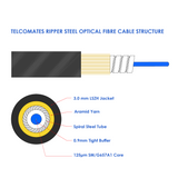 Telcomates Ripper Steel© Armoured Optitap Fibre Patchcord for NBN Multiport Testing 2 Meters