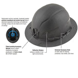 BRAND NEW KLEIN TOOLS KARBN™ FULL BRIM HARD HAT NON-VENTED WITH RECHARGEABLE HEADLAMP