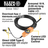 Brand New Klein Tools Borescope Inspection Camera 3 meters with LED for Android